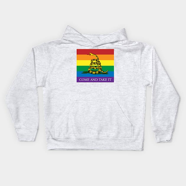 Rainbow Gadsden Come and Take It Kids Hoodie by Operation Blazing Sword